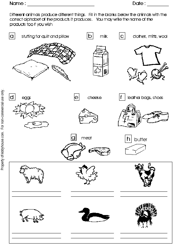 farm animals which  Different things. worksheet are  different Choose produce animals animal