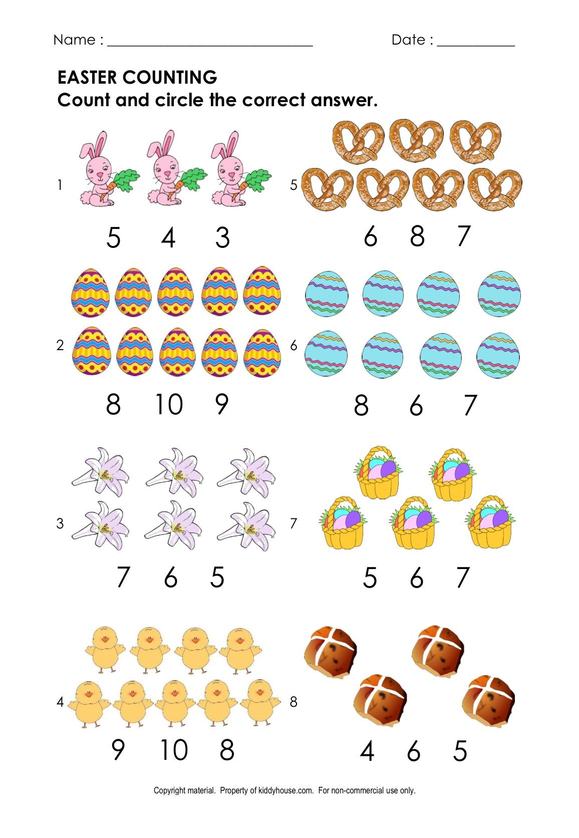 Free Easter Worksheets | kiddyhouse.com